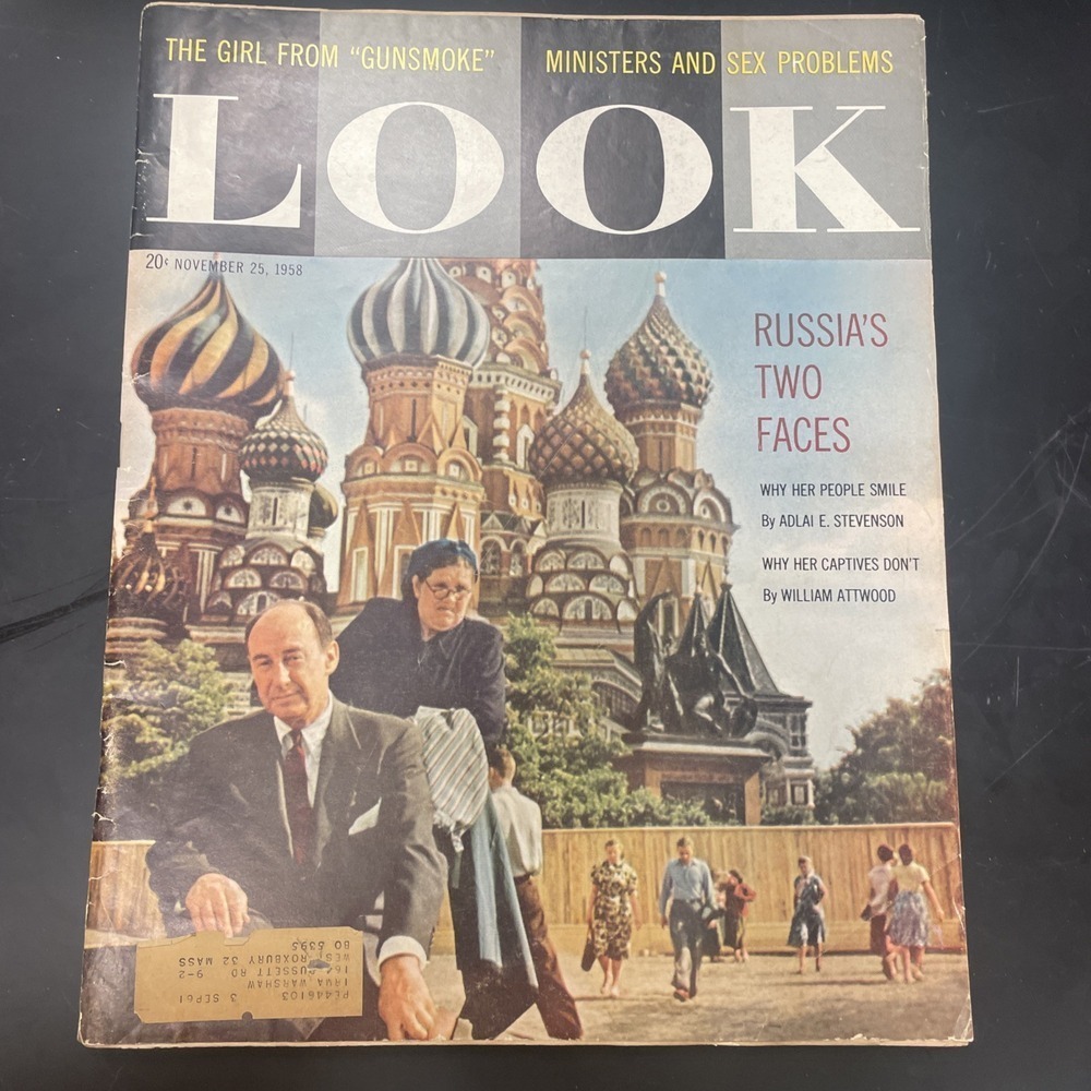 1958‎ NOVEMBER 25 LOOK MAGAZINE - RUSSIA'S TWO FACESCOVER - Gunsmoke Kitty
